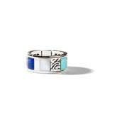 Colorful Life Band, Solid Sterling Silver, Gemstones